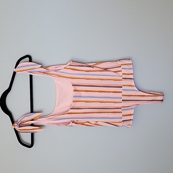 BCBGeneration Baddie Girly stripe tie shoulder bodysuit large - Picture 10 of 15